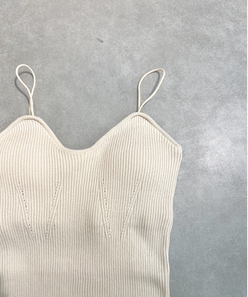 mystic（ミスティック）の「パット付ニットキャミソール（キャミソール・レディース・ブラック/ベージュ/パープル/アイボリー・FREE）」の10枚目の写真