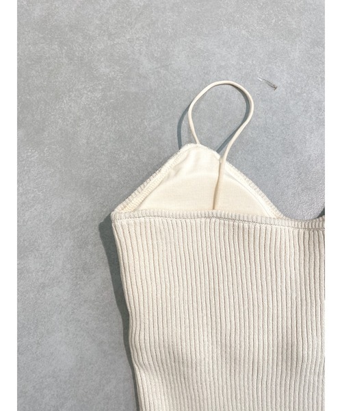 mystic（ミスティック）の「パット付ニットキャミソール（キャミソール・レディース・ブラック/ベージュ/パープル/アイボリー・FREE）」の7枚目の写真