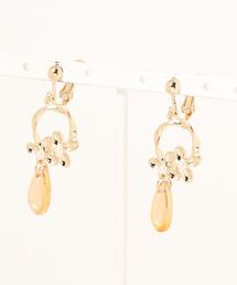 メタリックフラワーイヤリング