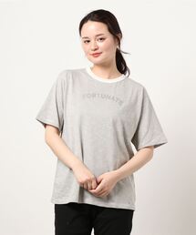 Samansa Mos2 | ミジンボーダーロゴプリントTシャツ(Tシャツ/カットソー)