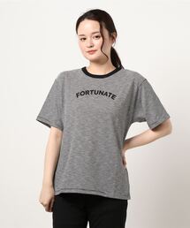 Samansa Mos2 | ミジンボーダーロゴプリントTシャツ(Tシャツ/カットソー)