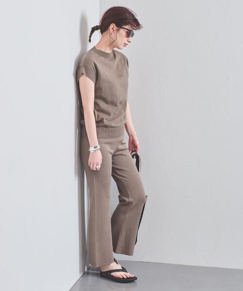 UNITED ARROWS（ユナイテッドアローズ）の「UWSC ハイネック フレンチスリーブニット◆（ニット/セーター・レディース・ブラック/オフホワイト/モカ・FREE）」の21枚目の写真