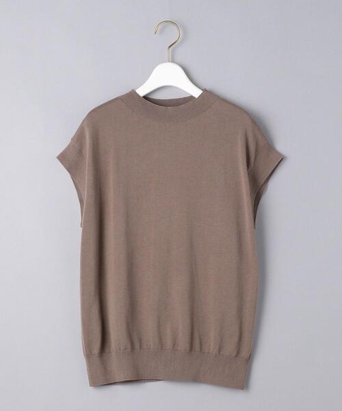 UNITED ARROWS（ユナイテッドアローズ）の「UWSC ハイネック フレンチスリーブニット◆（ニット/セーター・レディース・ブラック/オフホワイト/モカ・FREE）」の14枚目の写真