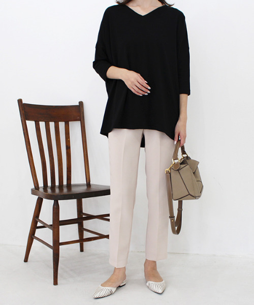 MODE ROBE（モードローブ）の「Vネックドルマントップス（Tシャツ/カットソー・レディース・ホワイト/ブラック/その他・FREE）」の10枚目の写真