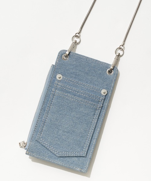 SPIRALGIRL(スパイラルガール)の「デニムスマホショルダーバッグ(ショルダーバッグ・レディース・ライトブルー/インディゴブルー・FREE)」の3枚目の写真
