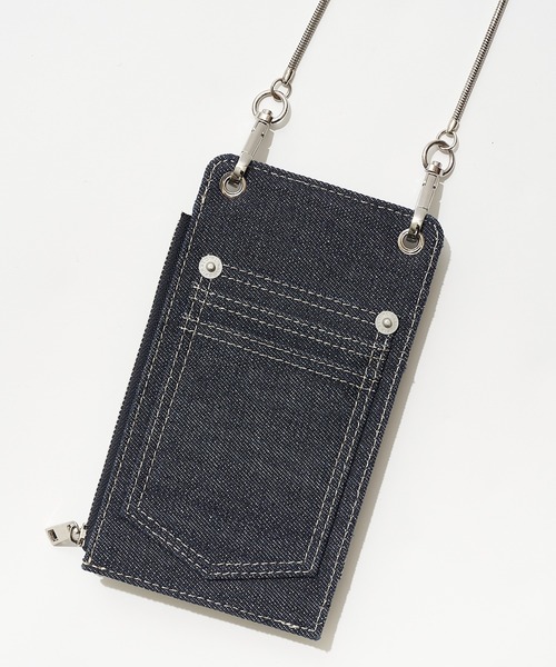 SPIRALGIRL(スパイラルガール)の「デニムスマホショルダーバッグ(ショルダーバッグ・レディース・ライトブルー/インディゴブルー・FREE)」の5枚目の写真