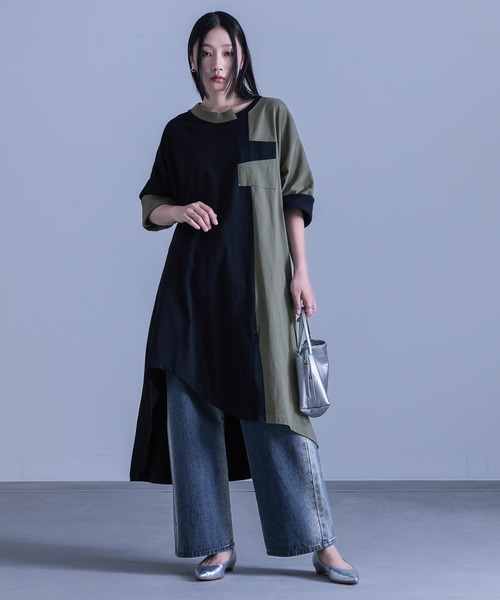 バイカラー★アシンメトリー★ワンピース★ VICTORIA BECKHAM wjk0556_1.jpg