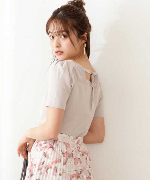 PROPORTION BODY DRESSING（プロポーションボディドレッシング）の「＜Ｅ＞ボリュームスリーブリボンニット / 1211275500（ニット/セーター・レディース・グレー/ホワイト系その他/イエロー系その他・FREE）」の21枚目の写真