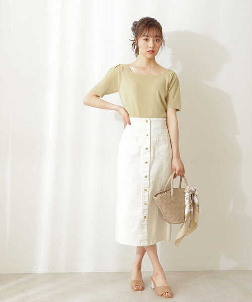 PROPORTION BODY DRESSING（プロポーションボディドレッシング）の「＜Ｅ＞ボリュームスリーブリボンニット / 1211275500（ニット/セーター・レディース・グレー/ホワイト系その他/イエロー系その他・FREE）」の5枚目の写真