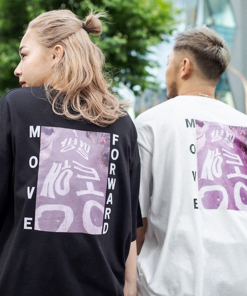 RASVOA（ラスボア）の「MOVE FOWARD ハングルＴシャツ（Tシャツ/カットソー・レディース・ブラック/オフホワイト・FREE）」の2枚目の写真