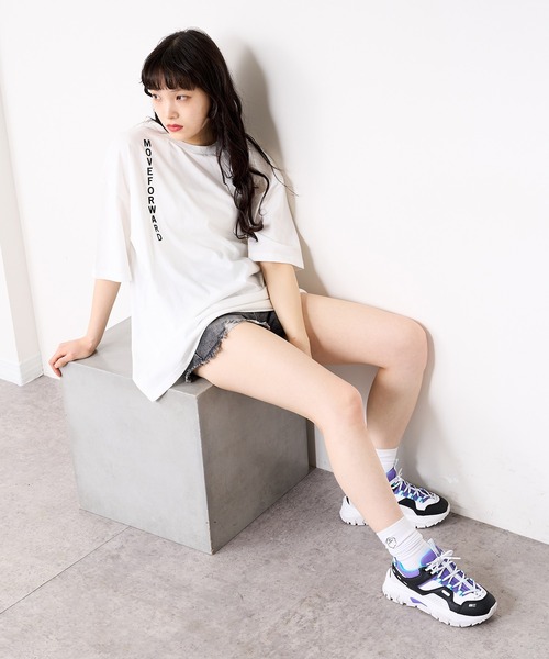 RASVOA（ラスボア）の「MOVE FOWARD ハングルＴシャツ（Tシャツ/カットソー・レディース・ブラック/オフホワイト・FREE）」の14枚目の写真