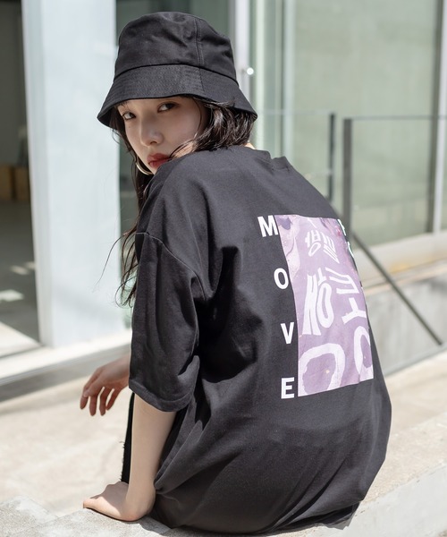 RASVOA（ラスボア）の「MOVE FOWARD ハングルＴシャツ（Tシャツ/カットソー・レディース・ブラック/オフホワイト・FREE）」の5枚目の写真