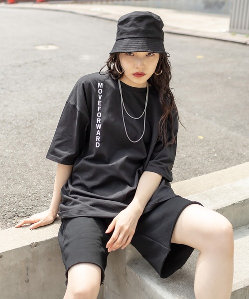 RASVOA（ラスボア）の「MOVE FOWARD ハングルＴシャツ（Tシャツ/カットソー・レディース・ブラック/オフホワイト・FREE）」の6枚目の写真