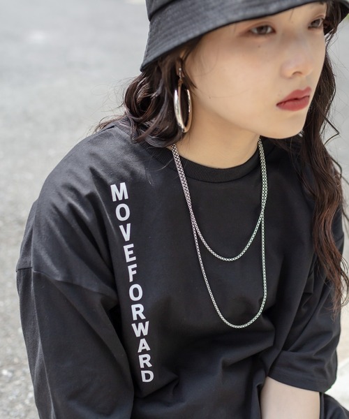 RASVOA（ラスボア）の「MOVE FOWARD ハングルＴシャツ（Tシャツ/カットソー・レディース・ブラック/オフホワイト・FREE）」の15枚目の写真