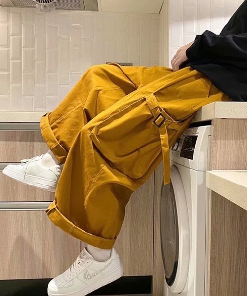 neos(ネオス)の「【neos -addictive design-】ワイドシルエット ベルトポケット カラー カーゴ パンツ(カーゴパンツ・メンズ・イエロー/ブラック/カーキ・MEDIUM/X-LARGE/LARGE)」の21枚目の写真