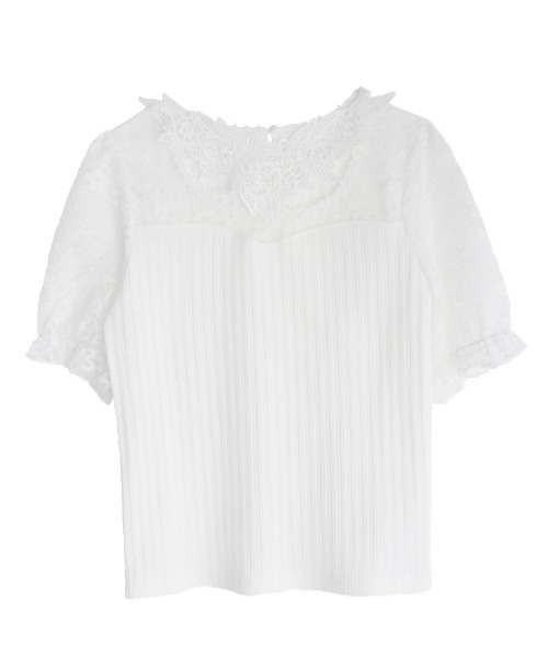 axes femme(アクシーズファム)の「チョーカー風ビスチェ切替PO(Tシャツ/カットソー・レディース・ブラック/ホワイト/ピンク・MEDIUM)」の2枚目の写真