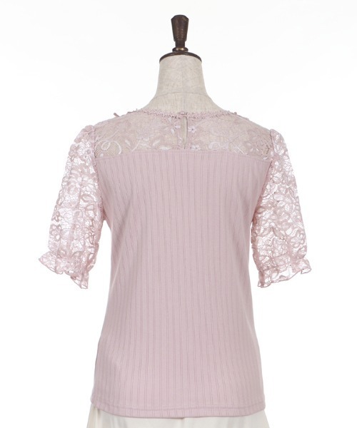 axes femme(アクシーズファム)の「チョーカー風ビスチェ切替PO(Tシャツ/カットソー・レディース・ブラック/ホワイト/ピンク・MEDIUM)」の5枚目の写真