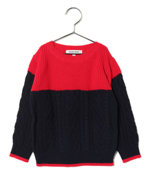 GLOBAL WORK | 【洗えるニット】カラーブロックニットプルオーバー/550025(ニット/セーター)