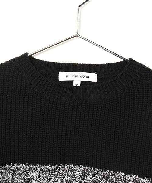 GLOBAL WORK（グローバルワーク）の「【洗えるニット】カラーブロックニットプルオーバー/550025（ニット/セーター・キッズ・イエロー/ブラック/ブルー/レッド/ベージュ・X-LARGE/MEDIUM/SMALL/LARGE）」の7枚目の写真
