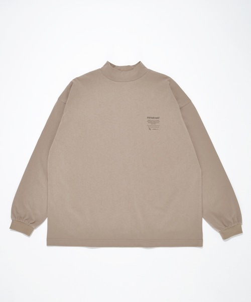 SUPERTHANKS(スーパーサンクス)の「モックネックワンポイントバックプリントロングTシャツ ビッグシルエットロンT(ユニセックス)(Tシャツ/カットソー・メンズ・ネイビー/ブラック/ホワイト/モカ・L/S/M)」の5枚目の写真