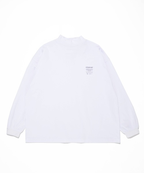 SUPERTHANKS(スーパーサンクス)の「モックネックワンポイントバックプリントロングTシャツ ビッグシルエットロンT(ユニセックス)(Tシャツ/カットソー・メンズ・ネイビー/ブラック/ホワイト/モカ・L/S/M)」の9枚目の写真