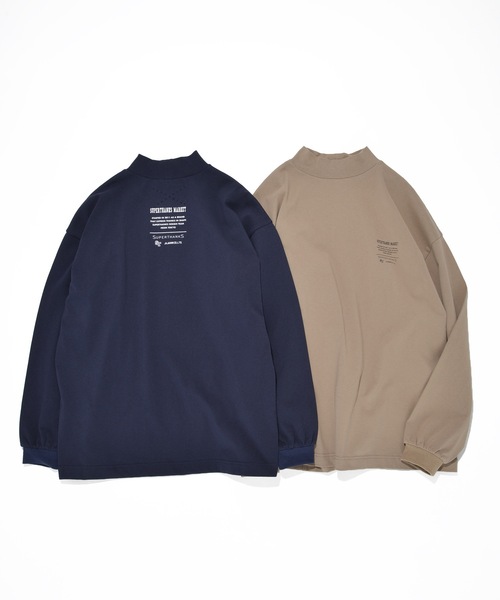 SUPERTHANKS(スーパーサンクス)の「モックネックワンポイントバックプリントロングTシャツ ビッグシルエットロンT(ユニセックス)(Tシャツ/カットソー・メンズ・ネイビー/ブラック/ホワイト/モカ・L/S/M)」の12枚目の写真