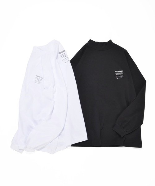 SUPERTHANKS(スーパーサンクス)の「モックネックワンポイントバックプリントロングTシャツ ビッグシルエットロンT(ユニセックス)(Tシャツ/カットソー・メンズ・ネイビー/ブラック/ホワイト/モカ・L/S/M)」の17枚目の写真