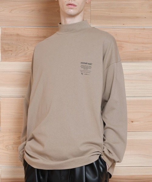 SUPERTHANKS(スーパーサンクス)の「モックネックワンポイントバックプリントロングTシャツ ビッグシルエットロンT(ユニセックス)(Tシャツ/カットソー・メンズ・ネイビー/ブラック/ホワイト/モカ・L/S/M)」の22枚目の写真