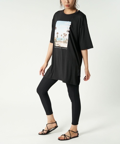 Ocean Pacific（オーシャンパシフィック）の「【OP:オーピー】レディース 体型カバースポーツ水着３点セット（水着・レディース・ホワイト/ブラック・MEDIUM/LARGE）」の20枚目の写真