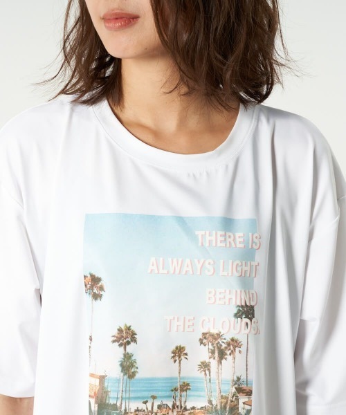 Ocean Pacific（オーシャンパシフィック）の「【OP:オーピー】レディース 体型カバースポーツ水着３点セット（水着・レディース・ホワイト/ブラック・MEDIUM/LARGE）」の4枚目の写真