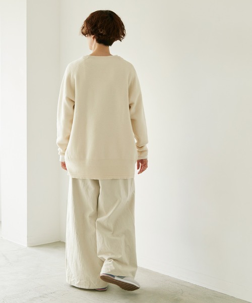 nitca（ニトカ）の「ニットスウェット オーバープルオーバー（ニット/セーター・レディース・キナリ/ライトグリーン/グレー・FREE）」の6枚目の写真