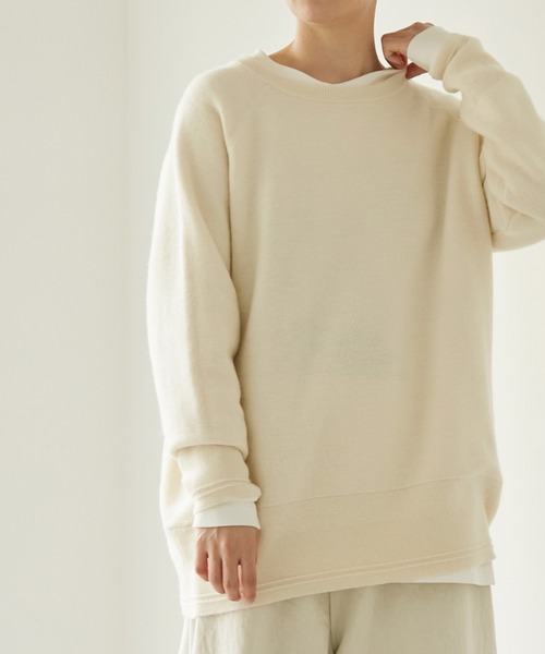 nitca（ニトカ）の「ニットスウェット オーバープルオーバー（ニット/セーター・レディース・キナリ/ライトグリーン/グレー・FREE）」の10枚目の写真