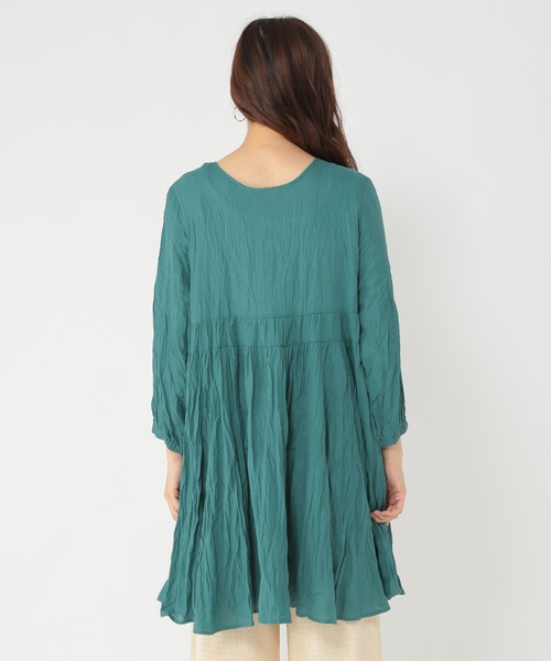 studio CLIP（スタディオクリップ）の「ダブルフロントギャザーチュニックワンピース（ワンピース・レディース・ホワイト/ブラック/パープル/グリーン・FREE）」の21枚目の写真