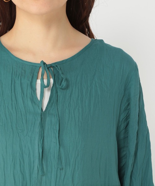 studio CLIP（スタディオクリップ）の「ダブルフロントギャザーチュニックワンピース（ワンピース・レディース・ホワイト/ブラック/パープル/グリーン・FREE）」の22枚目の写真