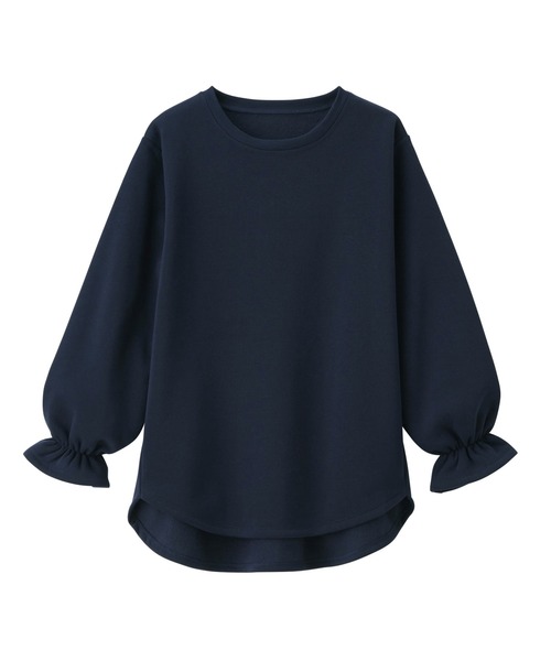 RANAN(ラナン)の「ふわふわあったか!裏起毛ボリュームスリーブプルオーバー(Tシャツ/カットソー・レディース・キャメル/ブラック/チャコールグレー/ライトグレー/アイボリー/グレイッシュベージュ/ネイビー/ブルー・M/L/LL/3L)」の14枚目の写真