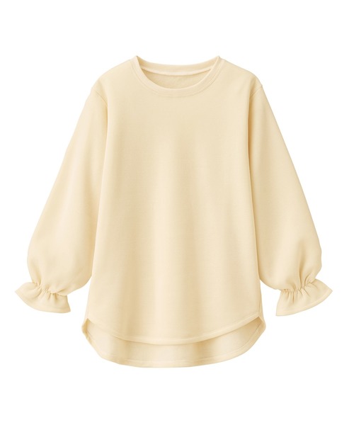RANAN(ラナン)の「ふわふわあったか!裏起毛ボリュームスリーブプルオーバー(Tシャツ/カットソー・レディース・キャメル/ブラック/チャコールグレー/ライトグレー/アイボリー/グレイッシュベージュ/ネイビー/ブルー・M/L/LL/3L)」の13枚目の写真