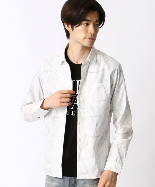 HIDEAWAYS NICOLE（ハイダウェイニコル）の「アラカルトプリントシャツ（シャツ/ブラウス・メンズ・ボルドー/ネイビー/グレー・LARGE/X-LARGE/MEDIUM）」の2枚目の写真