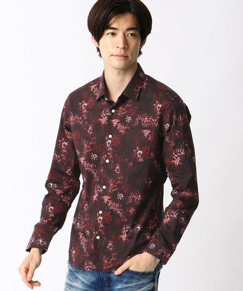 HIDEAWAYS NICOLE（ハイダウェイニコル）の「アラカルトプリントシャツ（シャツ/ブラウス・メンズ・ボルドー/ネイビー/グレー・LARGE/X-LARGE/MEDIUM）」の4枚目の写真