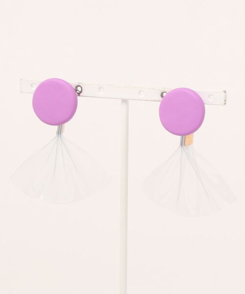 tone(トーン)の「【atelier*mio】クレイ × PVC earring(イヤリング・レディース・ホワイト/パープル/ネイビー/ピンク/イエロー/ミント/ピンク系その他/ホワイト系その他・FREE)」の7枚目の写真