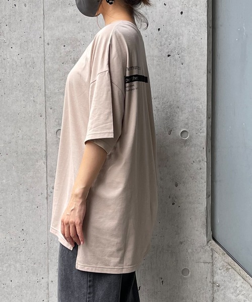 MATCH&more（マッチアンドモア）の「バックプリントオーバーサイズ半袖Ｔシャツ（Tシャツ/カットソー・レディース・ホワイト/ブラック/ベージュ/グレー/カーキ・FREE）」の13枚目の写真