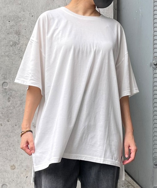 MATCH&more（マッチアンドモア）の「バックプリントオーバーサイズ半袖Ｔシャツ（Tシャツ/カットソー・レディース・ホワイト/ブラック/ベージュ/グレー/カーキ・FREE）」の15枚目の写真