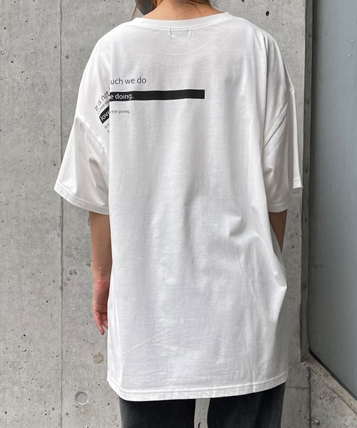 MATCH&more（マッチアンドモア）の「バックプリントオーバーサイズ半袖Ｔシャツ（Tシャツ/カットソー・レディース・ホワイト/ブラック/ベージュ/グレー/カーキ・FREE）」の16枚目の写真