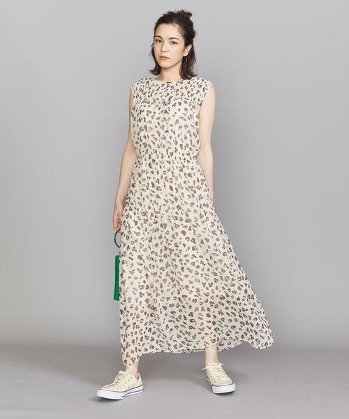BEAUTY&YOUTH BY レオパードプリント ノースリーブワンピース BEAUTY&YOUTH UNITED ARROWS（ビューティーアンドユース