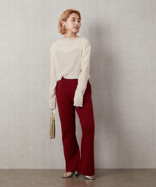 FREAK'S STORE(フリークスストア)の「▽【WEB限定】センターシームフレアニットパンツ(その他パンツ・レディース・ブラック/グレー/レッド/カーキ/グリーン/ナチュラル・SMALL/MEDIUM)」の10枚目の写真