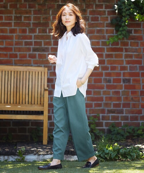 J.PRESS(ジェイプレス)の「【ストレッチ素材】SOMELOS JOYCE シャツカラー ブラウス(シャツ/ブラウス・レディース・ネイビー系1/ブラウン系1/ホワイト系・T15/T13)」の9枚目の写真