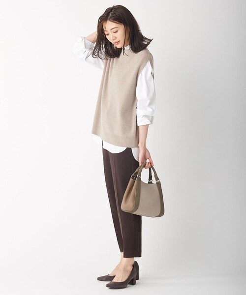 J.PRESS(ジェイプレス)の「【ストレッチ素材】SOMELOS JOYCE シャツカラー ブラウス(シャツ/ブラウス・レディース・ネイビー系1/ブラウン系1/ホワイト系・T15/T13)」の18枚目の写真