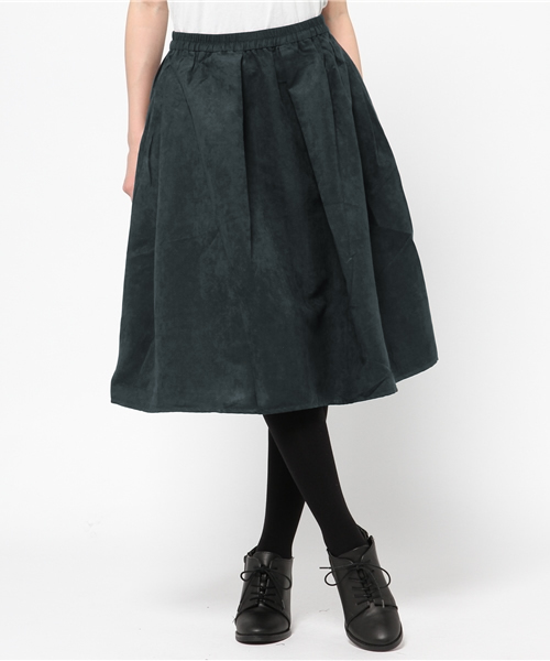 CIAOPANIC（チャオパニック）の「【Ciaopanic】フェイクスエードセミロングフレアSK（スカート・レディース・ブラウン/ネイビー/アイボリー・FREE）」の3枚目の写真