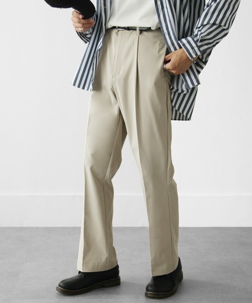 ZIP FIVE（ジップファイブ）の「【ZIP FIVE】センタープレス ソフトテーパードフレアスラックスパンツ（スラックス・メンズ・ブラック/グレイッシュベージュ/アイボリー・SMALL/MEDIUM/LARGE/X-LARGE）」の5枚目の写真