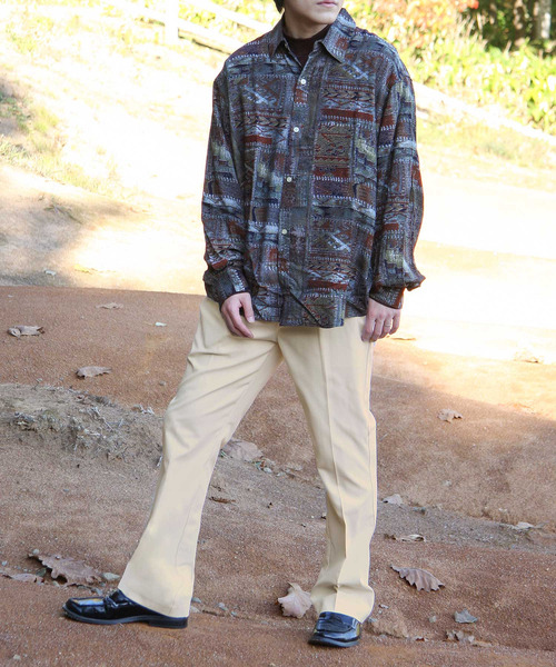 ZIP FIVE（ジップファイブ）の「【ZIP FIVE】センタープレス ソフトテーパードフレアスラックスパンツ（スラックス・メンズ・ブラック/グレイッシュベージュ/アイボリー・SMALL/MEDIUM/LARGE/X-LARGE）」の8枚目の写真