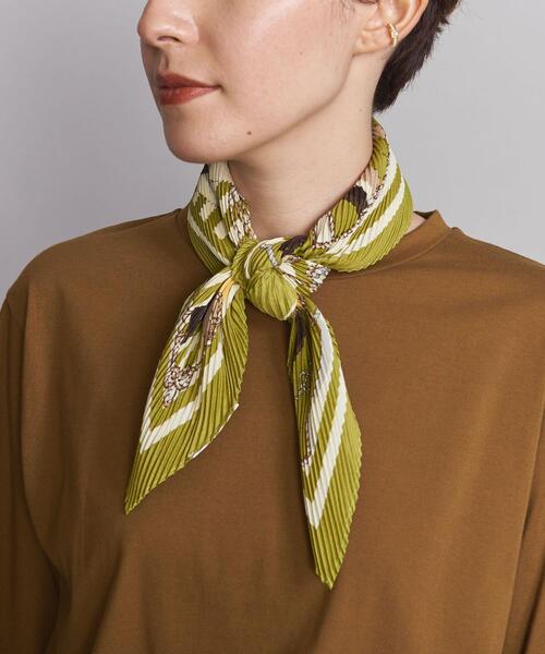 BEAUTY&YOUTH UNITED ARROWS(ビューティーアンドユースユナイテッドアローズ)の「BY プリントプリーツスカーフ(バンダナ/スカーフ・レディース・ライム/モカ・FREE)」の8枚目の写真
